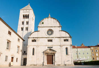 Fototapeta na wymiar Benedictine Monastery of St.. Mary in Zadar, Croatia from 1066 and the church of St. Mary on the east side of the ancient Roman Forum