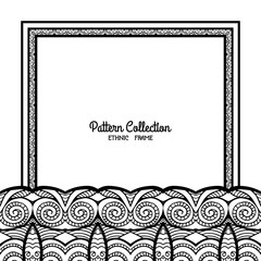 Greeting card with decorative ethnic tibet pattern border, frame