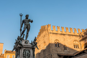 Fototapeta na wymiar Neptune Statue in Bologna, Italy