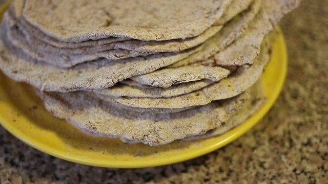 flatbreads on the plate