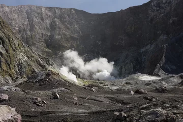 Crédence de cuisine en verre imprimé Volcan Cratère principal de White Island avant l& 39 éruption de septembre 2016