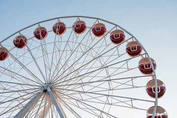 Ferris wheel on blue sky