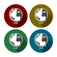 Globe Simple vector button, World globe icon school education