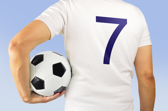 soccer football player in white team
