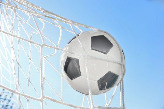 soccer ball and sky background