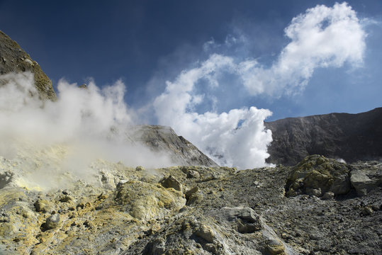 White Island - New Zealand, Andesite Stratovolcano, before ether September 2016 eruption.