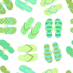 Seamless pattern with colorful flip flops.