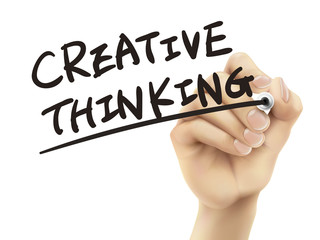 Creative thinking written by hand