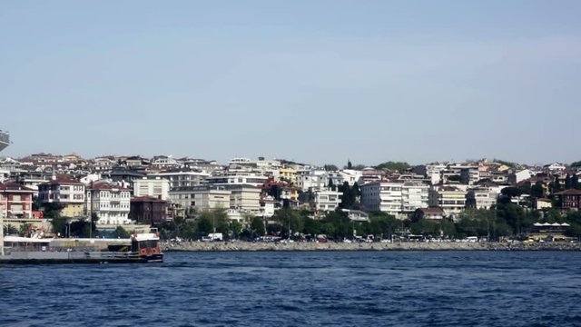 ISTANBUL, TURKEY. Outboard View Of Istanbul Maiden Tower (kiz kulesi) From Moving Boat