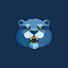 Bear head volume vector logo.