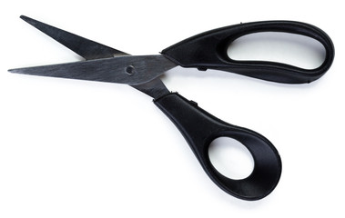 Scissors with Black Handles Isolated on White Background