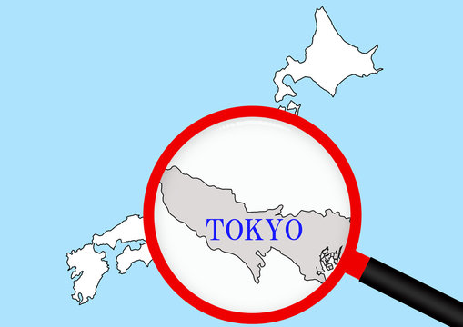日本地図から東京をピックアップ