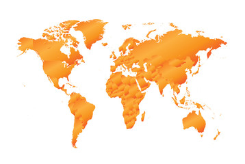 world map metallic orange vector