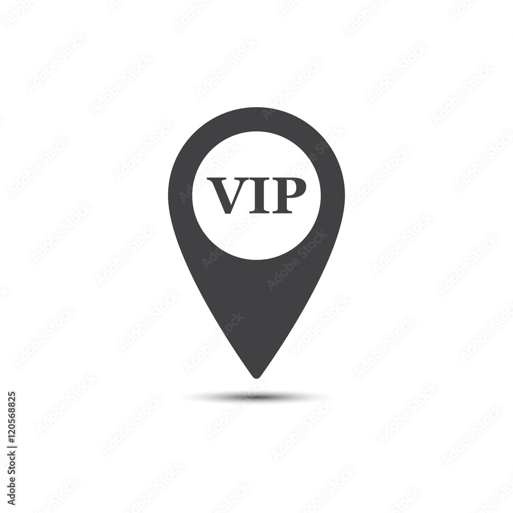Poster simple map pointer with symbol vip. for location maps. mark icon. sign for navigation. index locatio