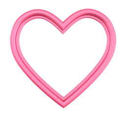 Pink heart picture frame isolated on white. 3D illustration. - 120569875
