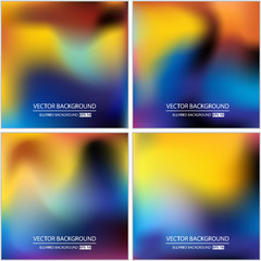 Abstract Creative concept vector multicolored blurred background set. For Web and Mobile Applications, art illustration template design, business infographic and social media, modern decoration