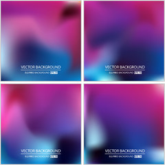 Abstract Creative concept vector multicolored blurred background set. For Web and Mobile Applications, art illustration template design, business infographic and social media, modern decoration