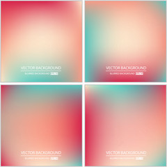 Abstract Creative concept vector multicolored blurred background set. For Web and Mobile Applications, art illustration template design, business infographic and social media, modern decoration