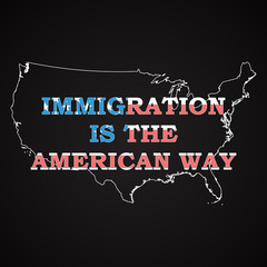 Fototapeta premium USA - Immigration is the american way
