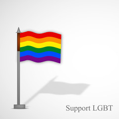 LGBT background with rainbow color flag