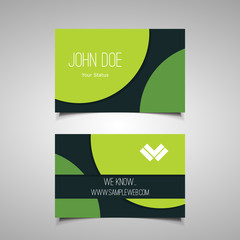 Business or Gift Card Design with Green Abstract Background