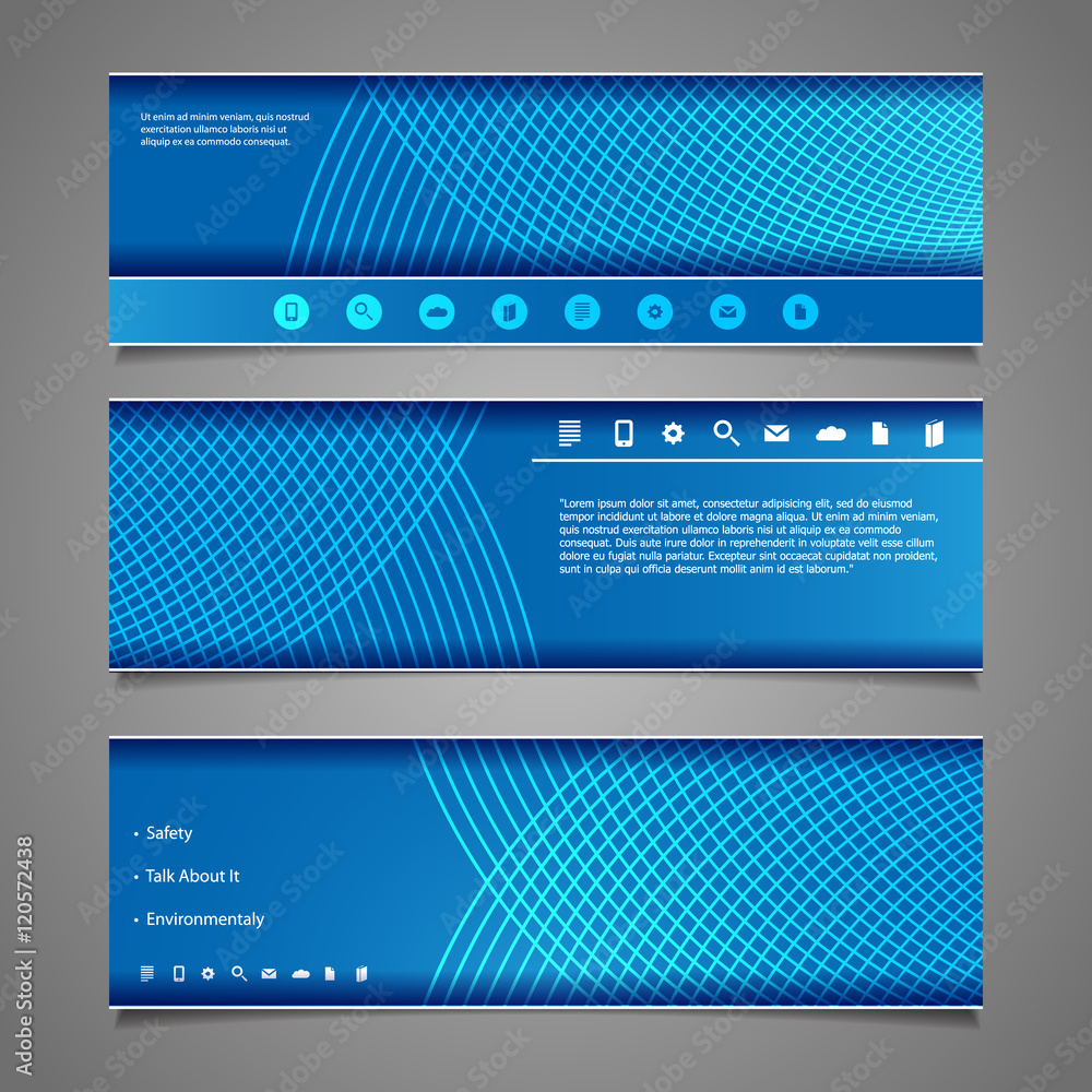 Poster website design elements - header design with abstract pattern
