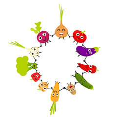 Funny Cartoon Vegetables