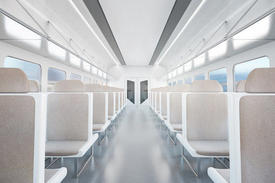Empty train interior