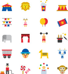 Obraz premium CIRCUS colored flat icons