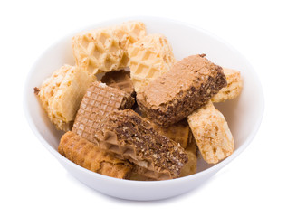 Wafers in a white plate