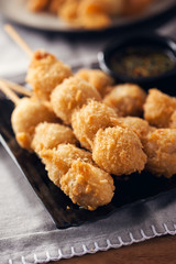 deep fried meatball with bread crumb