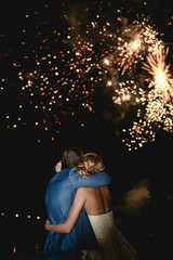 .Couple of beautiful stylish newlyweds