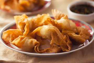 fried quail egg won ton,appitizer