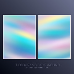 holographic background set with vibrant colors