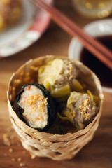  seaweed and pork dumplings