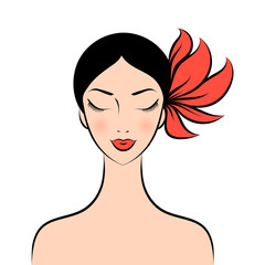 face glamorous girl cartoon