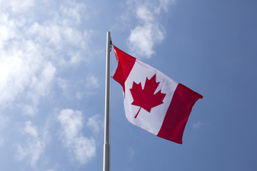 National flag of Canada on a flagpole