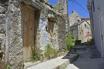 Historic derelict buildings in the southern city of Trebinje in Republika Srpska, Bosnia and...