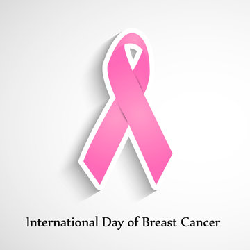 Illustration of Pink Ribbon for International Day of Breast Cancer