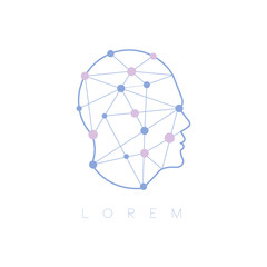 Geometric Shapes Inside Human Head Abstract Design Pastel Icon