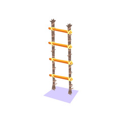 Handmade Ladder Standing Vertically Jungle Village Landscape Element