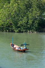 Fototapeta na wymiar Fishing boat is out fishing