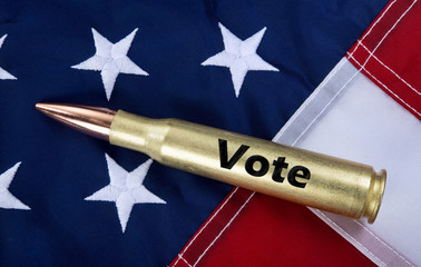 50 Cal Bullet with Vote on it.