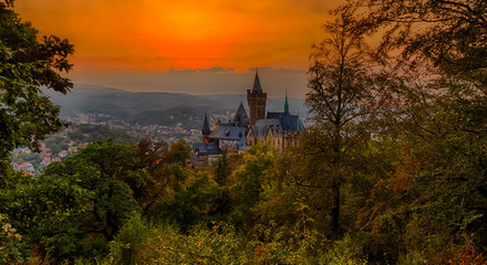 Blick auf das Schloss Wernigerode Harz
