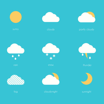 Weather icons. Vector modern flat creative info graphics design.