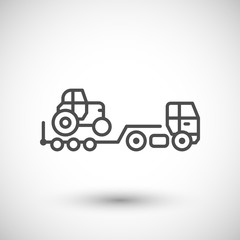 Truck trailer line icon