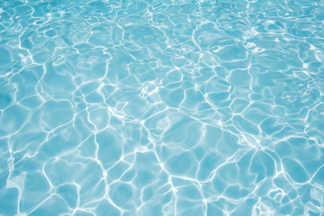 Ripple Water in swimming pool witn sun reflection