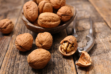 Fototapeta na wymiar walnut and cracker