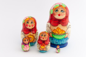 Fototapeta premium Matryoshka isolated on white background