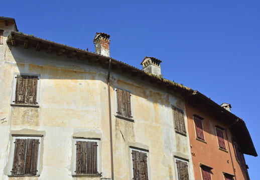 Historic old buildings in the small Italian town of Valvasone in Friuli Venezia Giulia.
